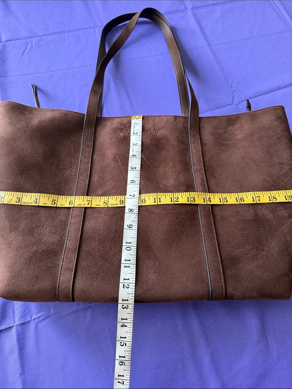Poppy & Peonies The Meadow Tote in Chocolate Brown Suede - Picture 12 of 14